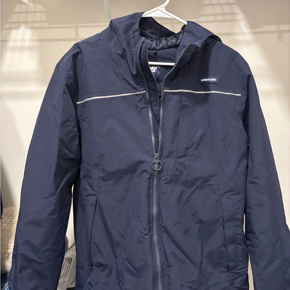 Lands' End Men's Dark Blue/Navy Windbreaker/Raincoat